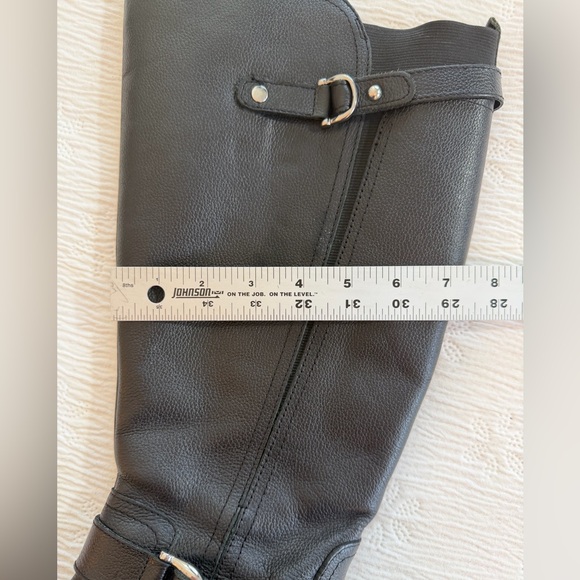 Naturalizer Wide Calf Riding Boots Black Leather size 8 chunky - Picture 13 of 15